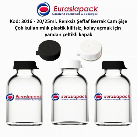 1,00 TL. + KDV den başlayan fiyatlar ile 20ml. Kilitsiz Çakma Kapaklı Flakon Cam Şişe