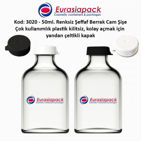 1,25 TL. + KDV den başlayan fiyatlar ile 50ml. Kilitsiz Çakma Kapaklı Flakon Cam Şişe